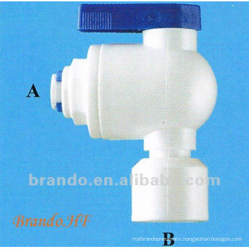 NPT Thread POM Ball Valve with Fast Fitting Connector used in Water Treatment